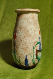 Listing 4 of 7 for Crown Ducal Art Deco vase with raised nasturtium flowers and foliage