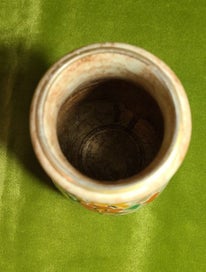 Listing 7 of 7 for Crown Ducal Art Deco vase with raised nasturtium flowers and foliage