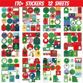 Listing 1 of 8 for Christmas Gift Tag Stickers - 12 Sheets (170+ labels)