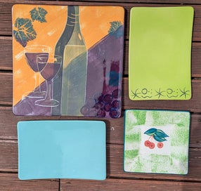 Listing 2 of 4 for Temuka pottery bulk lot square platters (plus 4 x others)