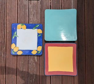 Listing 1 of 4 for Temuka pottery bulk lot square platters (plus 4 x others)