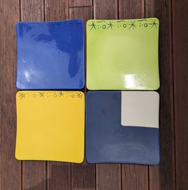 Listing 3 of 4 for Temuka pottery bulk lot square platters (plus 4 x others)