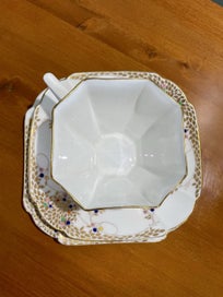 Listing 2 of 7 for Rare Gold Shelley Queen Anne trio art deco