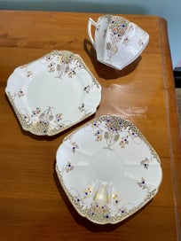 Listing 3 of 7 for Rare Gold Shelley Queen Anne trio art deco