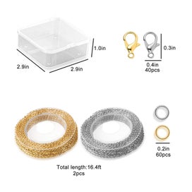 Listing 2 of 6 for 102pcs 16.4ft Stainless Steel Chains with Lobster Clasps Jump Rings for DIY