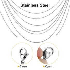Listing 3 of 6 for 102pcs 16.4ft Stainless Steel Chains with Lobster Clasps Jump Rings for DIY
