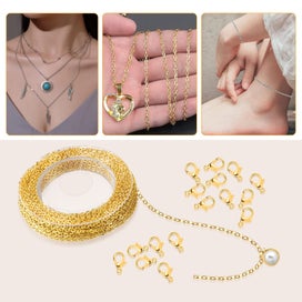 Listing 6 of 6 for 102pcs 16.4ft Stainless Steel Chains with Lobster Clasps Jump Rings for DIY