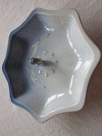 Listing 6 of 8 for Rare Seagull Service Dish with gold Eight Edged by Bing & Gondahl Copenhagen