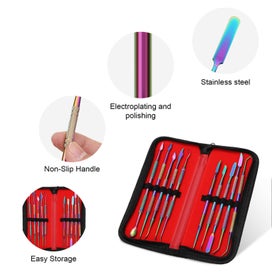 Listing 3 of 7 for 10pcs Double Ended Clay Carving Tools Set, Stainless Steel Wax Carvers Set