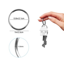 Listing 2 of 6 for 100pcs Round Flat Key Chain Rings, 1in/25mm Metal Split Ring Key Rings Chai