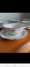 Listing 2 of 7 for Fine China Huguenot Soup Bowls with Plates x 6 Plus Dinner Plates x 4