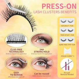 Listing 3 of 7 for Lash Buddy Self-adhesive Eyelashes,3 Pairs Self-Sticking False Eyelashes Na