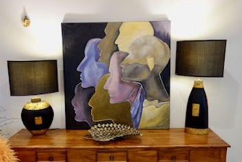 Listing 2 of 3 for Thinking Heads…. Bespoke Painting 1000x1000 Hand Painted Art