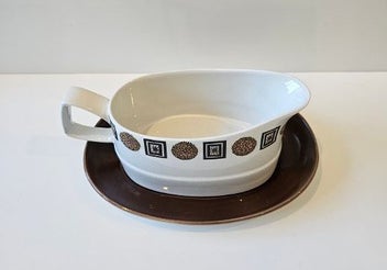 Listing 2 of 10 for English Made & Empathetic Copy of an Alfred Meakin Design. Gravy Boat & Saucer.