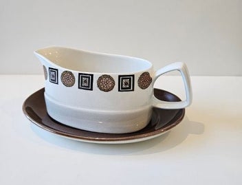 Listing 6 of 10 for English Made & Empathetic Copy of an Alfred Meakin Design. Gravy Boat & Saucer.