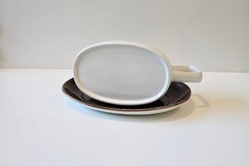 Listing 7 of 10 for English Made & Empathetic Copy of an Alfred Meakin Design. Gravy Boat & Saucer.