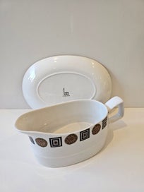 Listing 10 of 10 for English Made & Empathetic Copy of an Alfred Meakin Design. Gravy Boat & Saucer.