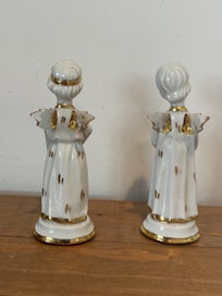 Listing 4 of 11 for RG Capodimonte Limoges Porcelain Angel Pair & Swarovski Wings