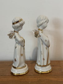 Listing 2 of 11 for RG Capodimonte Limoges Porcelain Angel Pair & Swarovski Wings