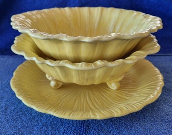 Listing 3 of 13 for VINTAGE CROWN DUCAL FRUIT OR VEGETABLE DRAINING SET TWO FOOTED DISHES AND PLATE