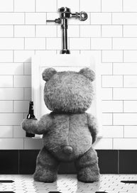 Listing 1 of 3 for Framed $1 RESERVE 1 Panel Canvas Print - Teddy Bear with Beer