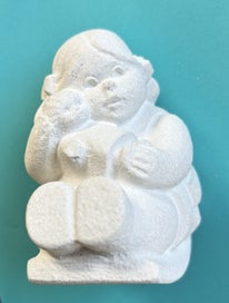 Listing 2 of 4 for Vintage ‘Marbell’ Stone Sculpture ‘Girl with Doll on Rocking Chair’