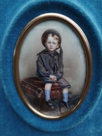 Listing 3 of 5 for Miniature Portrait of a Young Boy, Hand Painted, Late 19thC - E20thC.