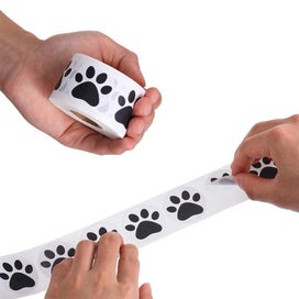 Listing 2 of 3 for 500pcs/roll 1Inch Gift Packaging Black Paw Print Stickers for student - 7ROLLS