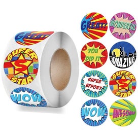 Listing 2 of 5 for 500pcs/Roll Super Hero Reward Designs Stickers 2.5cm Sticker - 7ROLLS