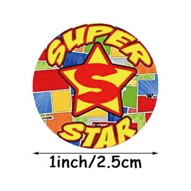 Listing 5 of 5 for 500pcs/Roll Super Hero Reward Designs Stickers 2.5cm Sticker - 7ROLLS