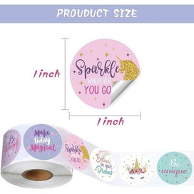 Listing 3 of 5 for 500pcs/roll 1inch Children's Incentive Sticker Gift Sealing Stickers - 7ROLLS -2