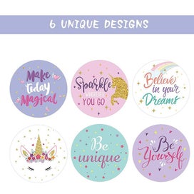 Listing 4 of 5 for 500pcs/roll 1inch Children's Incentive Sticker Gift Sealing Stickers - 7ROLLS -2