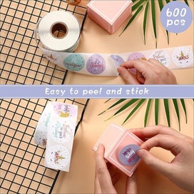 Listing 5 of 5 for 500pcs/roll 1inch Children's Incentive Sticker Gift Sealing Stickers - 7ROLLS -2