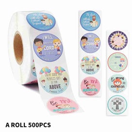 Listing 2 of 5 for 500pcs/roll Religious Stickers labels Christian Bible Verse Sticker - 7ROLLS ...