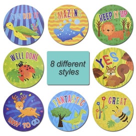 Listing 4 of 4 for 500pcs/roll Cute Cartoon Animal Reward Stickers - 9ROLLS Sticker