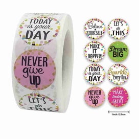 Listing 2 of 2 for 500pcs/roll Kids Cute Motivational Stickers for Students - 9ROLLS - 2 Sticker
