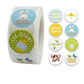 Listing 2 of 2 for Thanks For Children'S Toy Animals Incentive Stickers 500 Pcs/Roll - 9ROLLS - ...