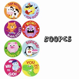 Listing 3 of 5 for 500Pc/roll Cartoon Animal Waterproof Stickers Roll Toys For Kids - 9ROLLS Sti...