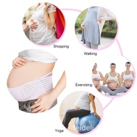 Listing 3 of 3 for Pregnancy Belly Support Belt, Adjustable Prenatal & Postpartum Support-White