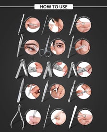 Listing 2 of 5 for 15 Pieces Manicure Set - Stainless Steel Manicure Nail Clippers Pedicure Ki