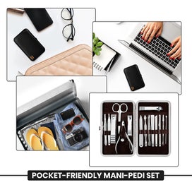 Listing 4 of 5 for 15 Pieces Manicure Set - Stainless Steel Manicure Nail Clippers Pedicure Ki
