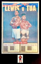 Listing 3 of 4 for David Tua Lennox Lewis Boxing Fight NZ Herald Collectors Poster Framed & Signed
