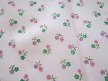 Listing 1 of 1 for Fabric -Pink with sprigs of little flowers in pink, purple & green