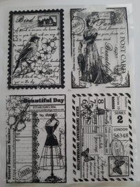 Listing 2 of 2 for Little Things - Hand Stamped Vintage Ladies - Natural Card - 8 Pieces