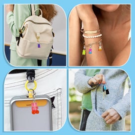 Listing 5 of 6 for 50/100pcs Gummy Bear Charms, Multicolor Bear Beads Pendants with Lobster Cl