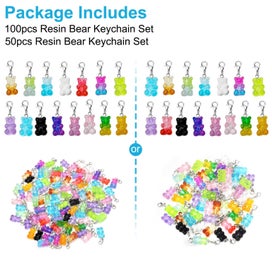 Listing 6 of 6 for 50/100pcs Gummy Bear Charms, Multicolor Bear Beads Pendants with Lobster Cl