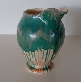 Listing 3 of 7 for Vintage Art Deco Drip Glaze Ceramic Jug/Pitcher - Crown Devon