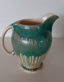 Listing 4 of 7 for Vintage Art Deco Drip Glaze Ceramic Jug/Pitcher - Crown Devon