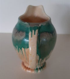 Listing 5 of 7 for Vintage Art Deco Drip Glaze Ceramic Jug/Pitcher - Crown Devon