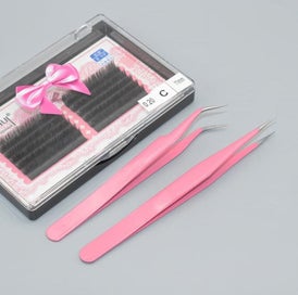 Listing 5 of 5 for 2 PCS Lash Tweezers Straight and Curved Tip Tweezers Eyelash Extension Twee